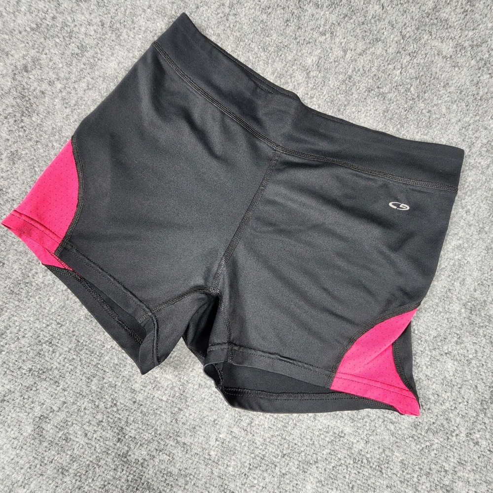 Champion C9 Womens Black Pink‎ Mesh Athletic Compression Running Shorts Small